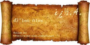 Éles Alex névjegykártya